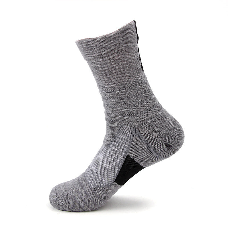 Men’s Mid-tube Non-slip Running And Cycling Sports Socks - Grey / Men - 5