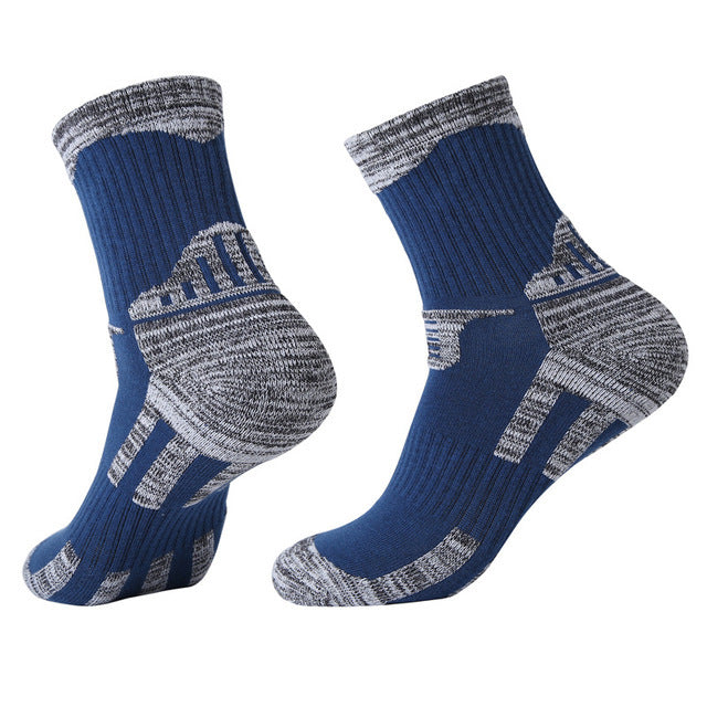 Mountaineering Socks Hiking Sports Socks Men And Women Short Tube Sweat Absorption - Blue