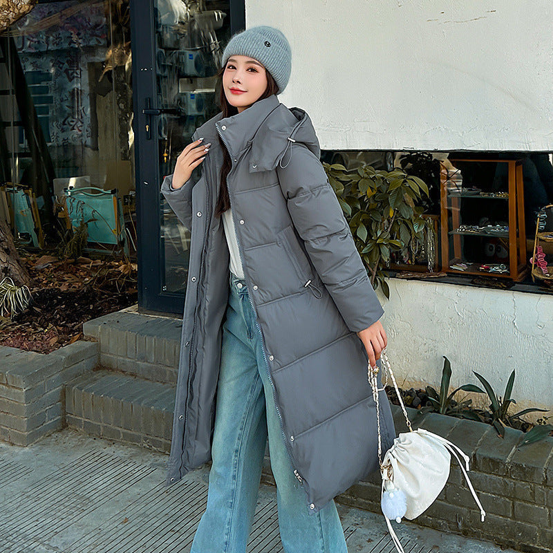 Thickened Down Loose Cotton Jacket Coat - Gray / M