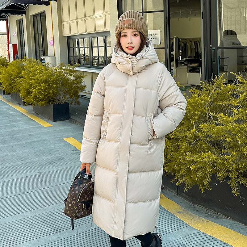 Thickened Down Loose Cotton Jacket Coat - Light Camel / M