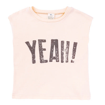 Children’s sleeveless t-shirt - Beige / 80cm