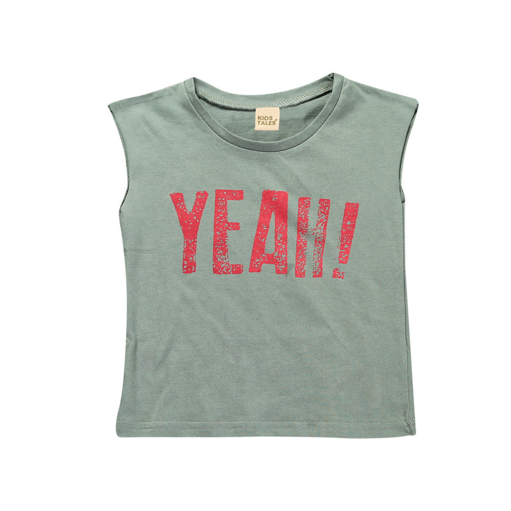 Children’s sleeveless t-shirt - Green / 100cm