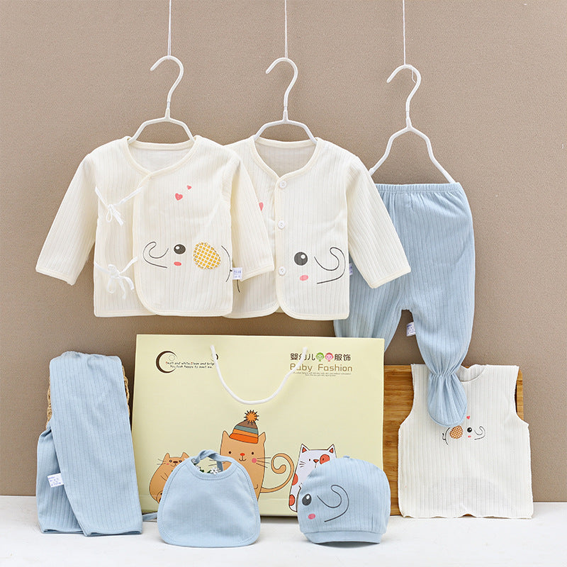 Cotton Baby Clothes Gift Box Set - Blue / Elephant / 59cm