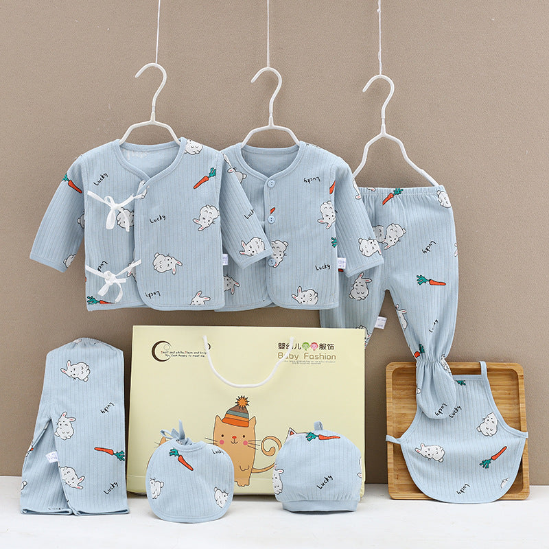 Cotton Baby Clothes Gift Box Set - Blue / Rabbit / 59cm