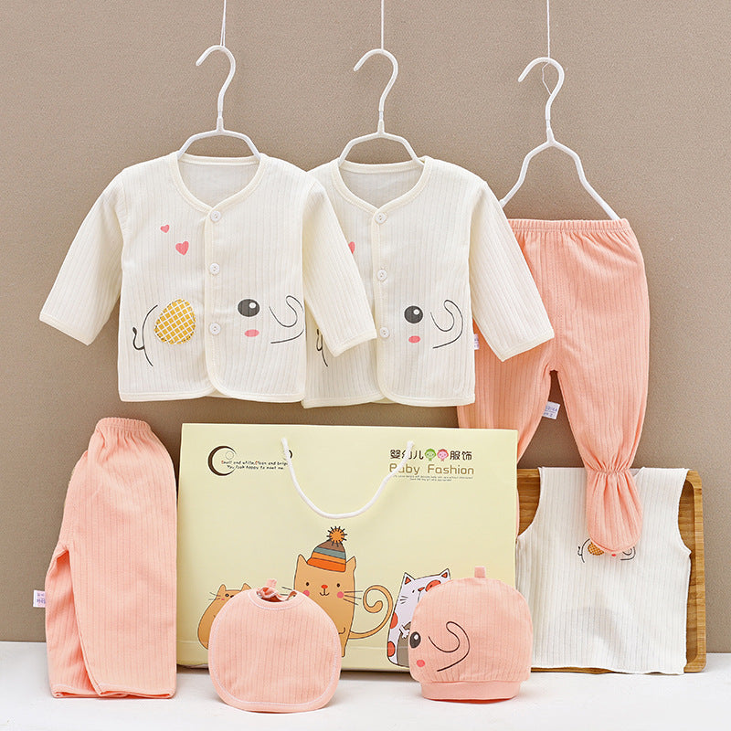 Cotton Baby Clothes Gift Box Set - Pink / Elephant / 59cm