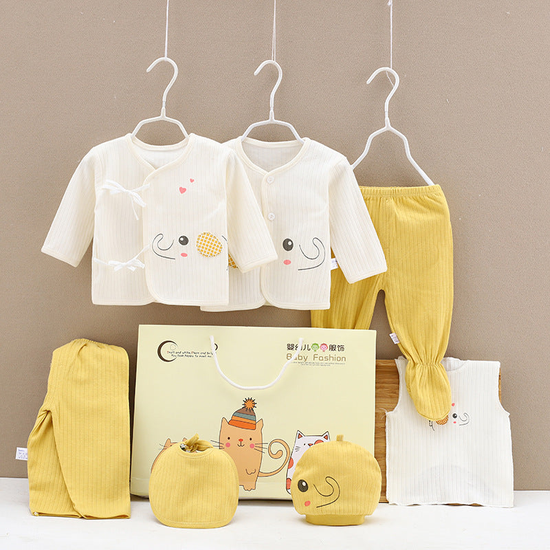 Cotton Baby Clothes Gift Box Set - Yellow / Elephant / 59cm