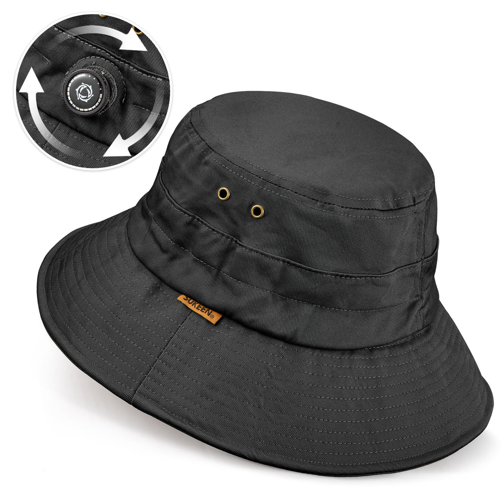 Cotton Bucket Hat For Men Women Adjustable Knob Sun Hat Wide Brim Fishing Hat For Walking Daily Outdoor - 5