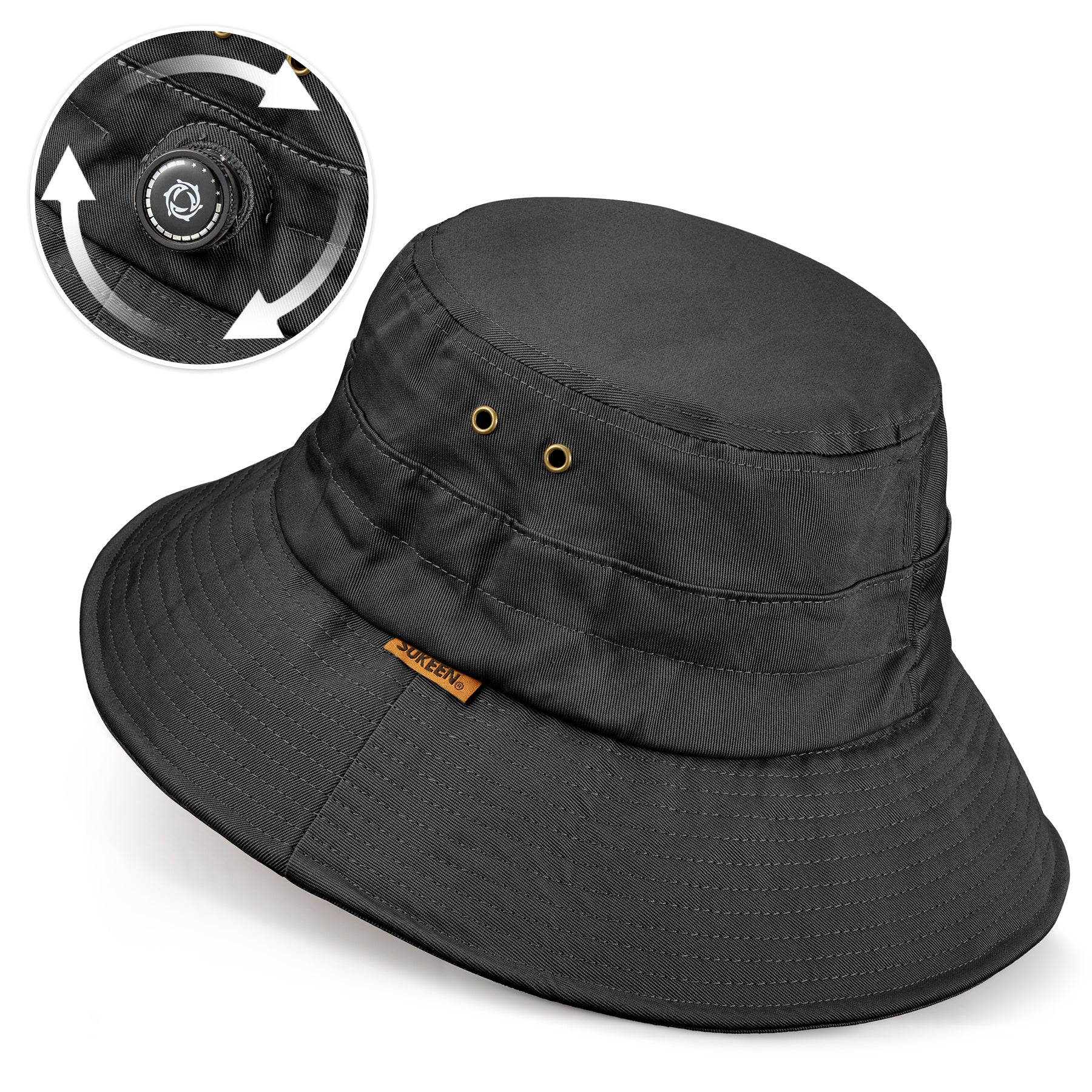 Cotton Bucket Hat For Men Women Adjustable Knob Sun Hat Wide Brim Fishing Hat For Walking Daily Outdoor - 5
