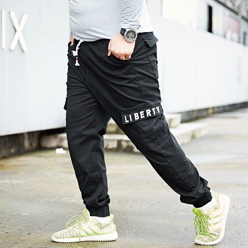 Four seasons elastic elastic elastic waist corset pants for men