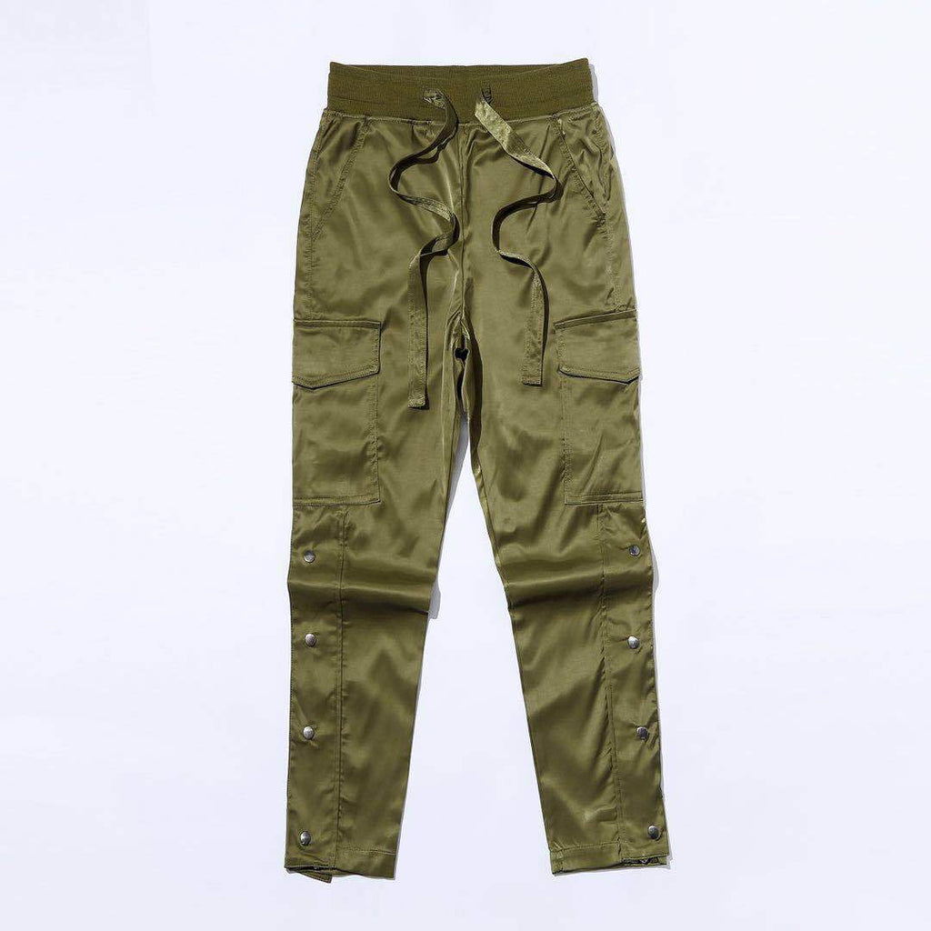 Men’s Velcro Buttoned Cargo Pants - Army Green / S