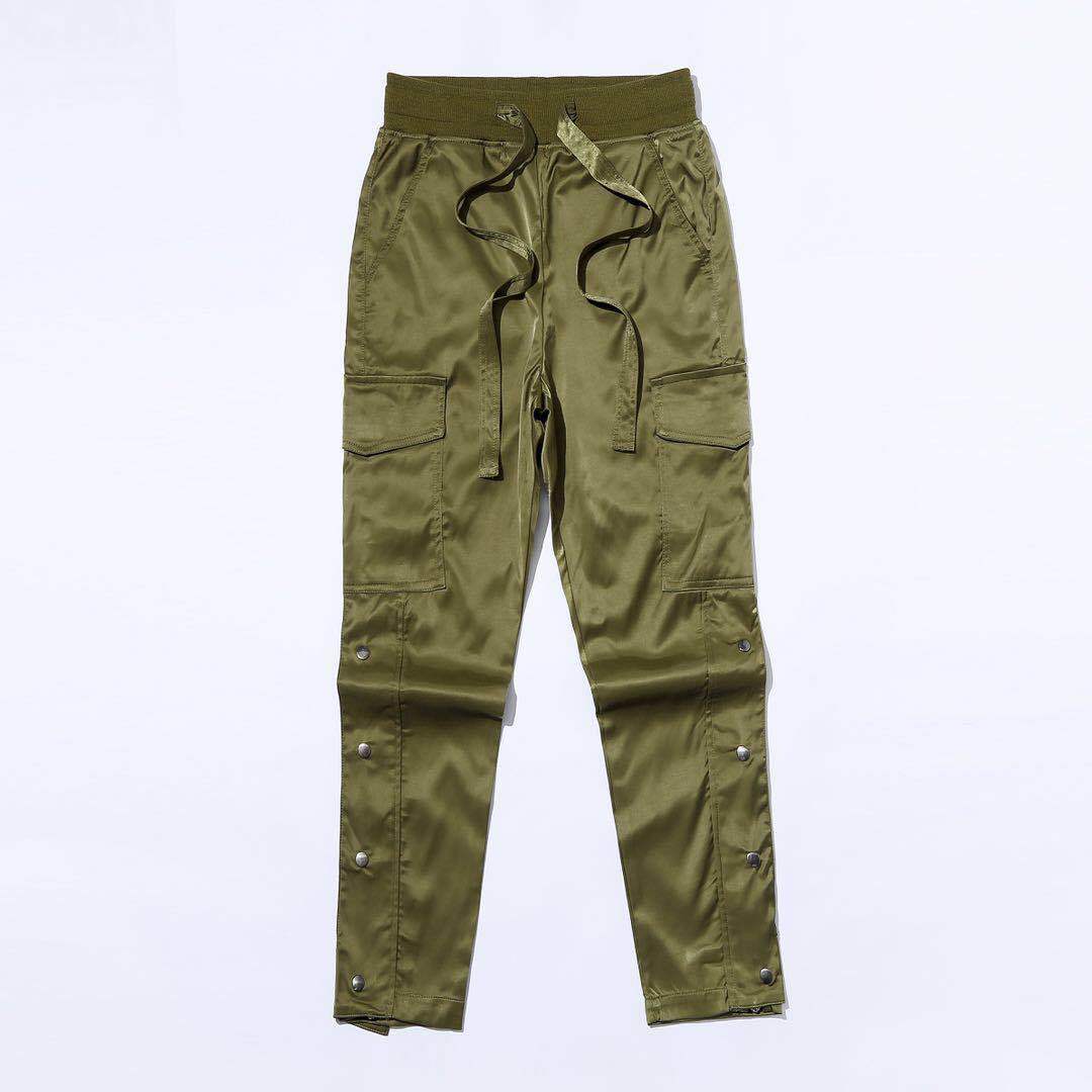 Men’s Velcro Buttoned Cargo Pants - Army Green / S