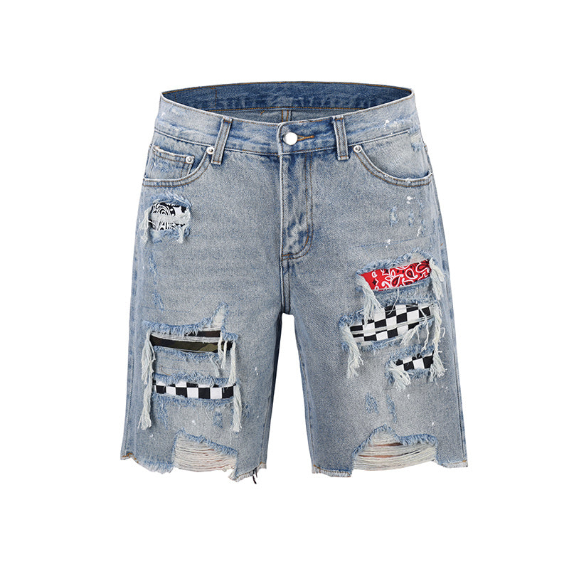 Loose denim shorts - Blue / M