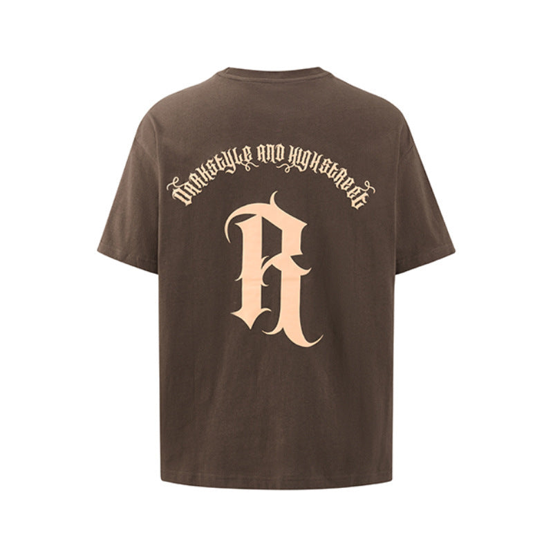 Drop Shoulder Men’s And Women’s Printed Short Sleeve