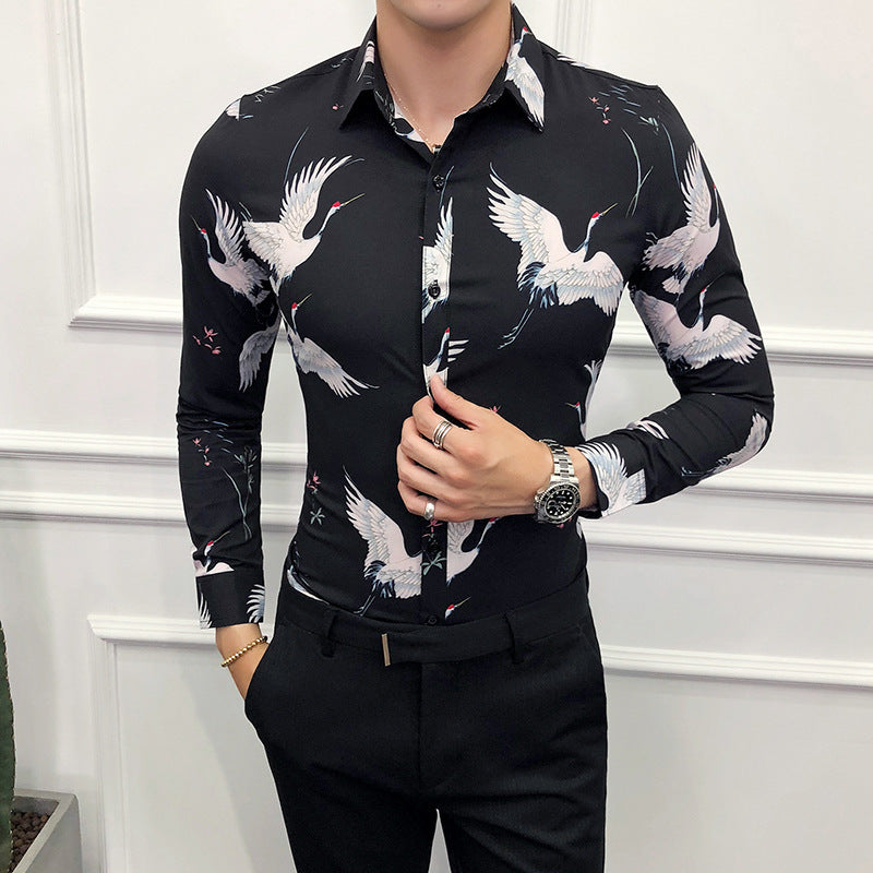 Men’s long-sleeved floral shirt - CS59 / L