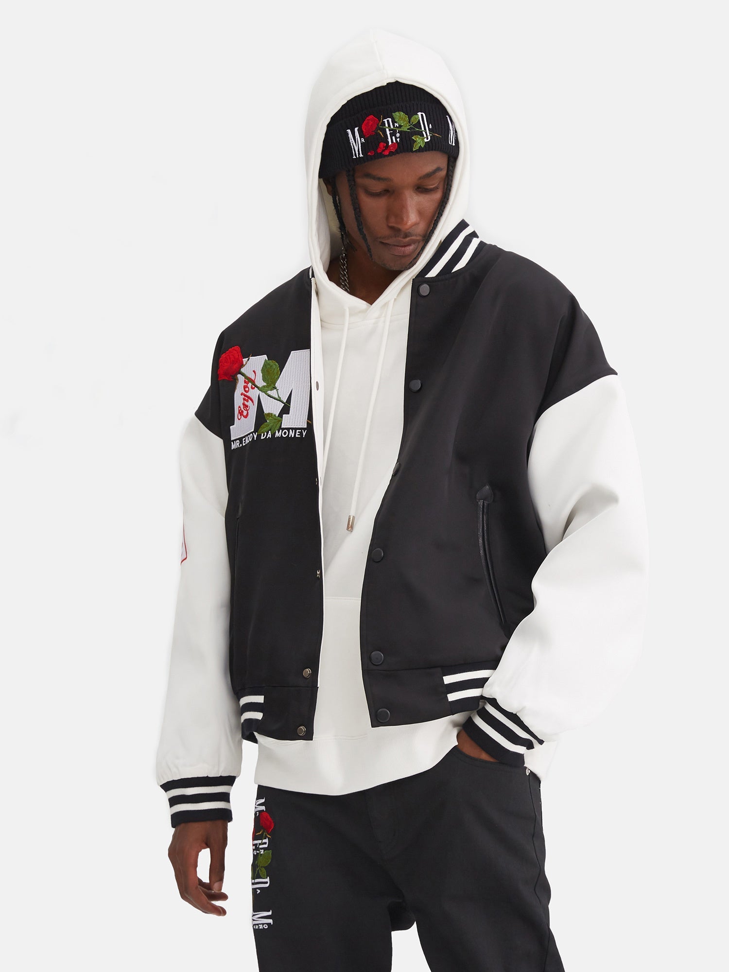 Cotton Men’s Autumn And Winter Season Trend Thickened Baseball Uniform Jacket - Black / S
