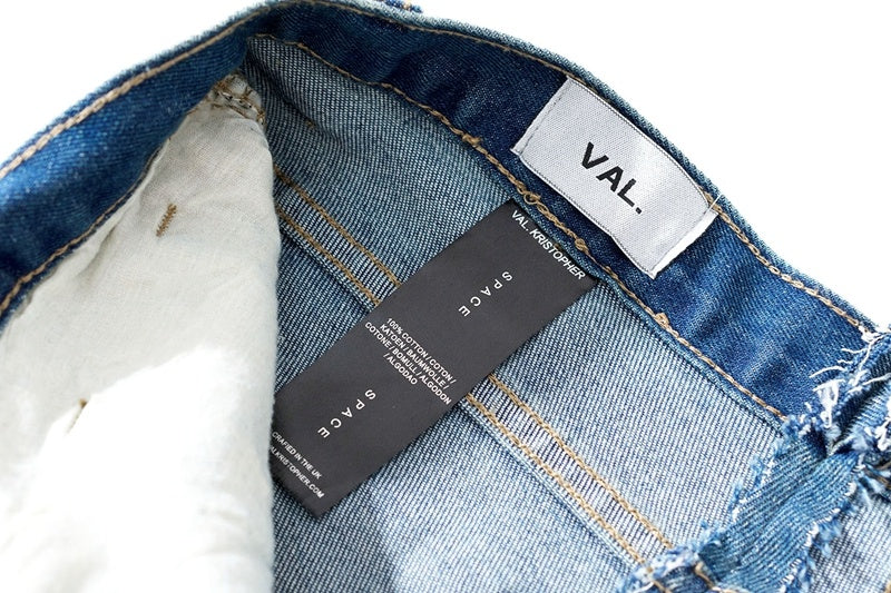 Men’s Dismantling Patch Lace Destroyed Old Slim-fitting Pants