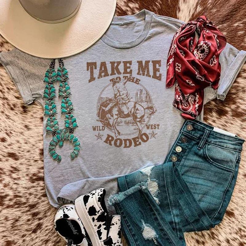 Denim Pattern Women’s Retro Country Music T-shirt