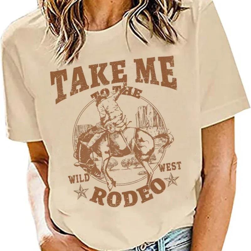 Denim Pattern Women’s Retro Country Music T-shirt