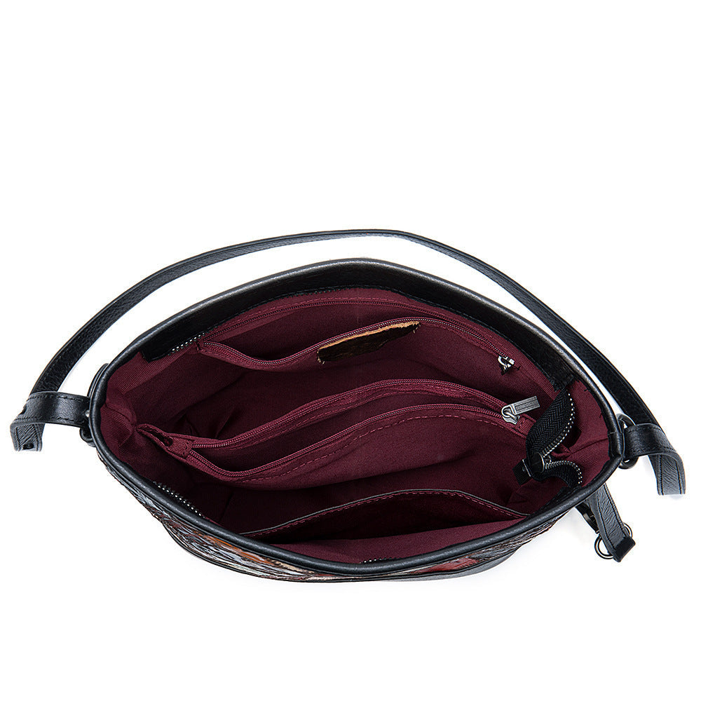 Cowhide Bucket Bag Luxury Fashion Statement - Black