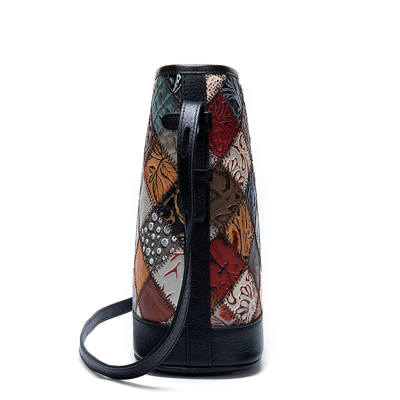 Cowhide Bucket Bag Luxury Fashion Statement - Black