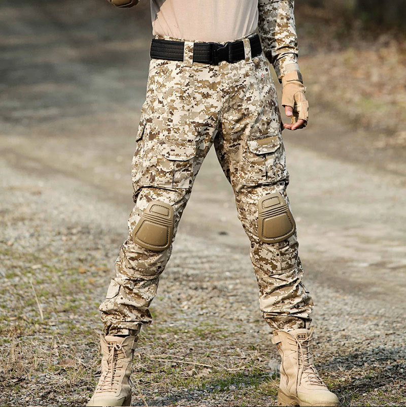 Four Seasons Military Tactical Pants CP Camouflage Black Python Pattern Frog Pants Overalls - F / 28
