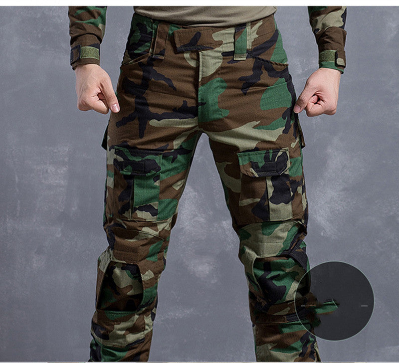 Four Seasons Military Tactical Pants CP Camouflage Black Python Pattern Frog Pants Overalls - J / 28