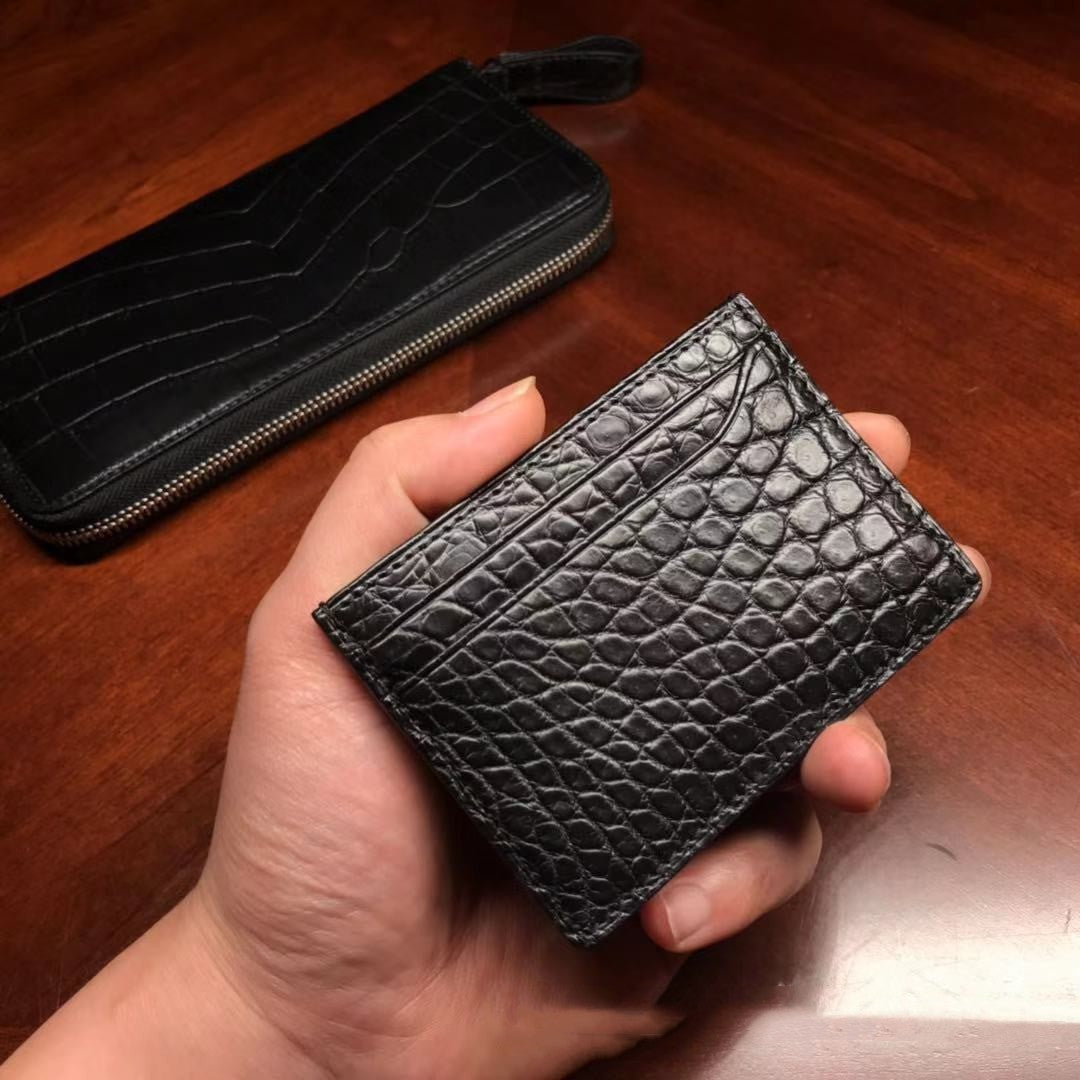 Crocodile Pattern Genuine Leather Fashionable Men’s Multi Card Wallet