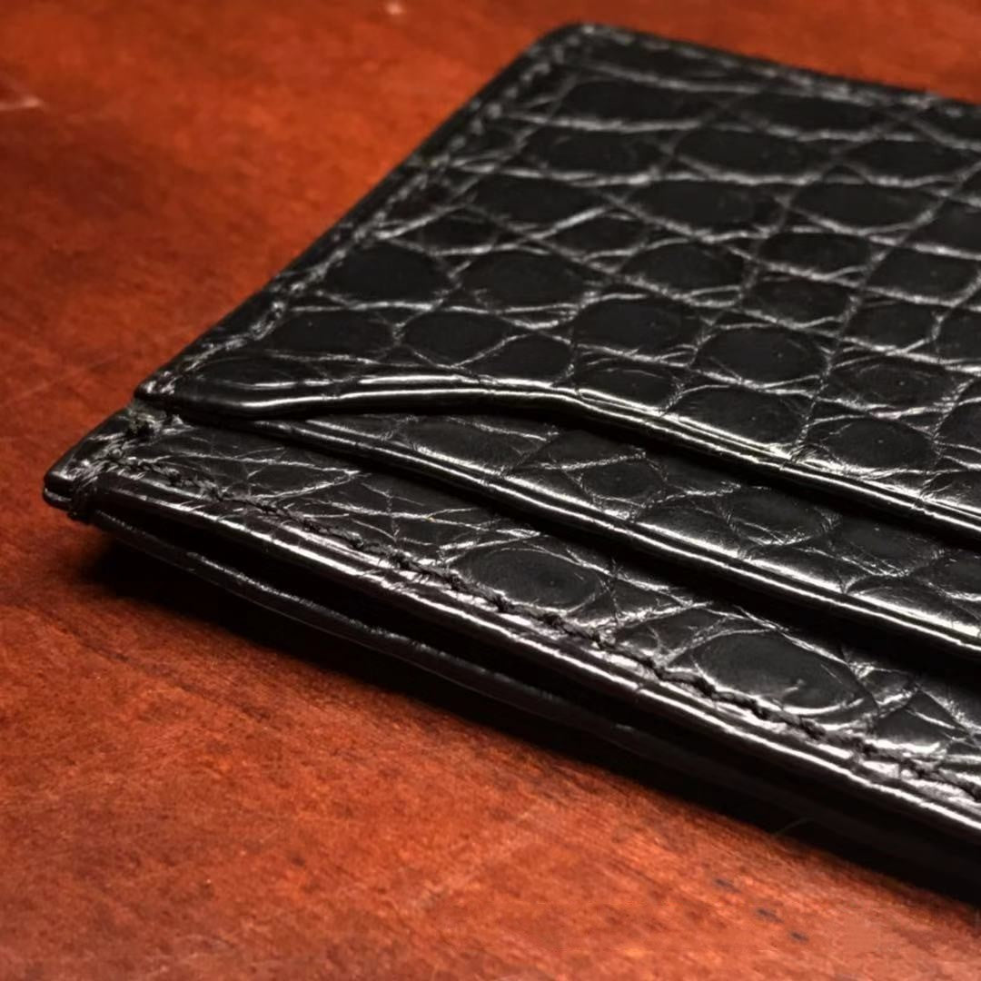 Crocodile Pattern Genuine Leather Fashionable Men’s Multi Card Wallet