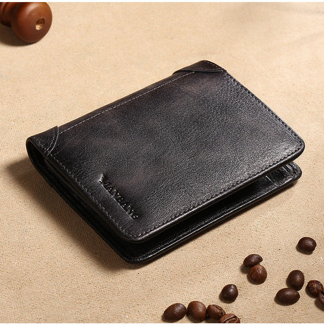 Cross Border New Leather Men’s Wallet - Black