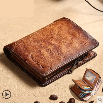 Cross Border New Leather Men’s Wallet - MBQ1767BHZ