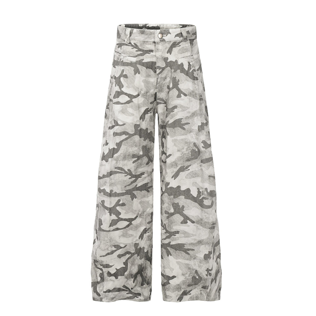 Cross-border Snow Straight Camouflage Cargo Pants - Gray Camouflage / S