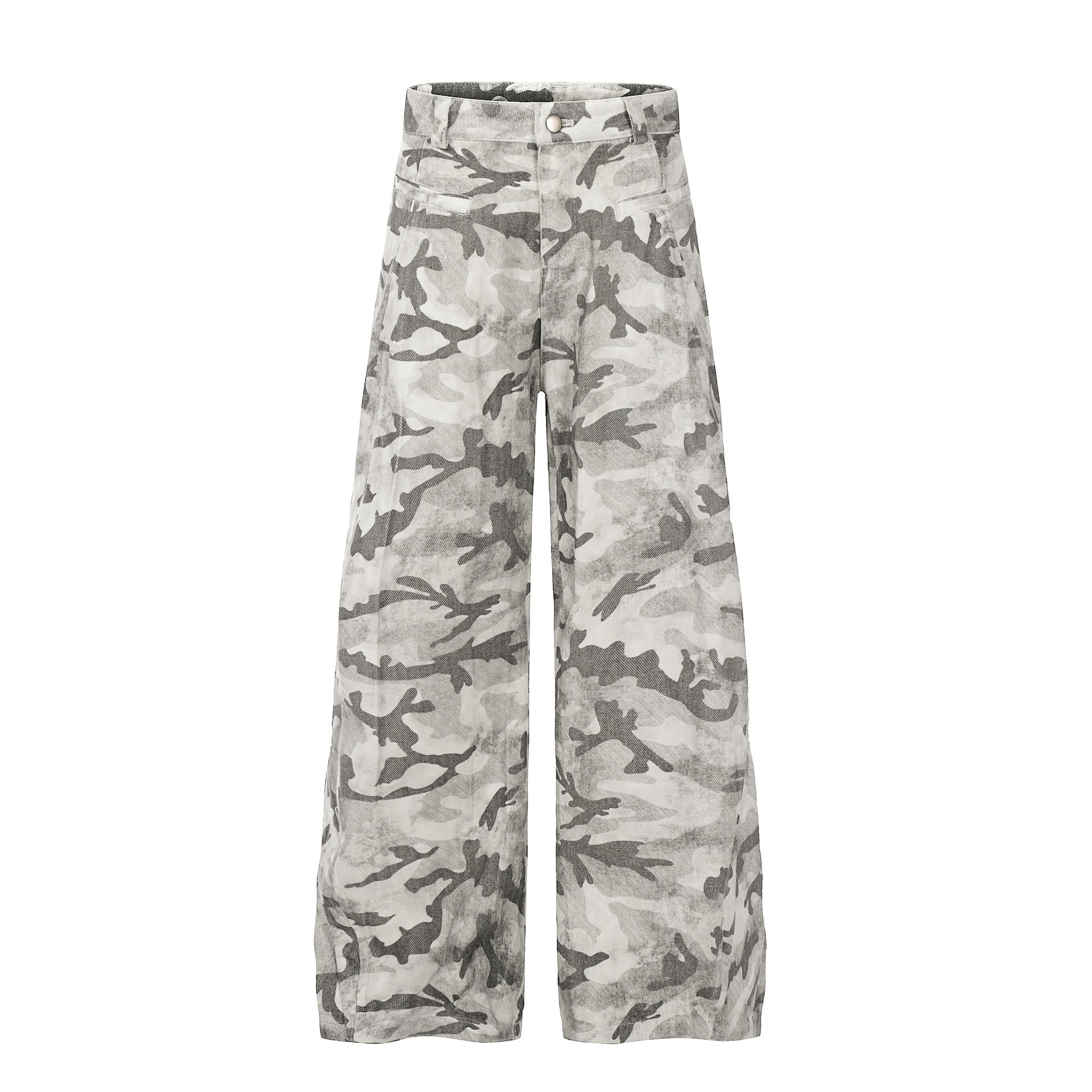 Cross-border Snow Straight Camouflage Cargo Pants - Gray Camouflage / S