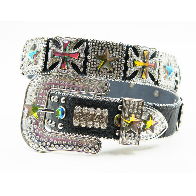 Crystal Rhinestone Fashion All-match Trouser Belt Female Tide Pin Buckle