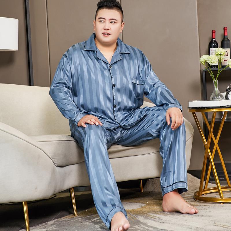 Cut Flower Fat Men’s Pajamas Extra Ice Silk