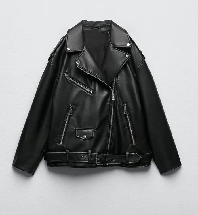 Women’s Faux Leather Retro Biker’s Leather Coat