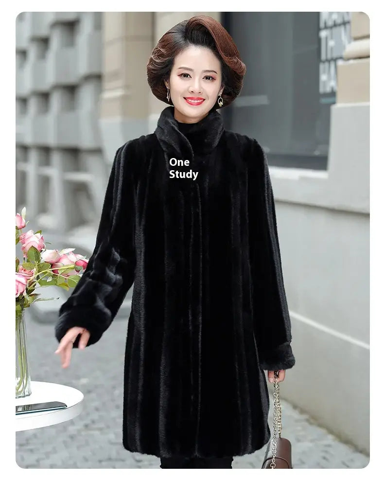 Loose Plus Size Leather Fur Coat Warm Mink Long Fashion