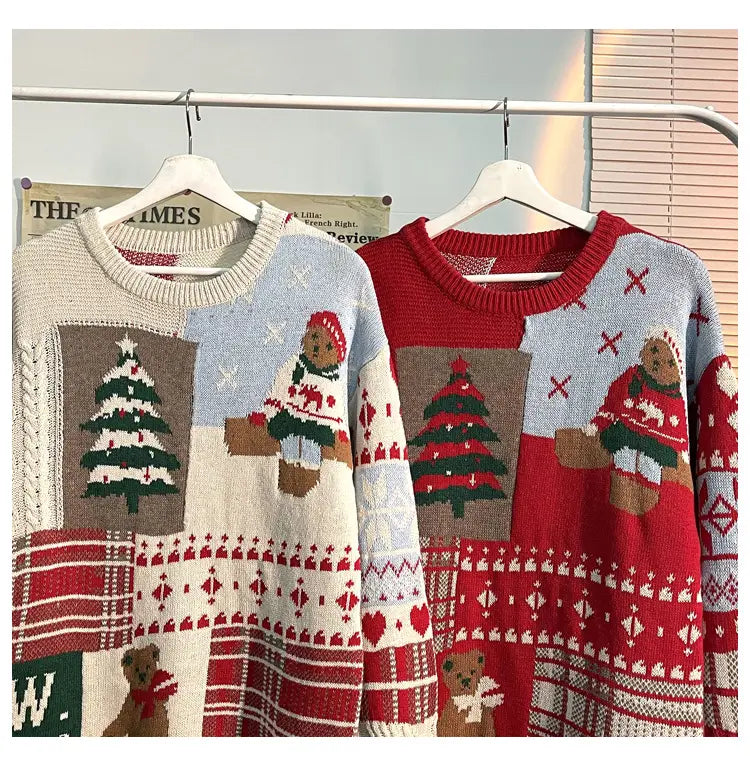 Sweater Men’s Ins Trendy Round Neck Japanese-style Retro Hong Kong Style