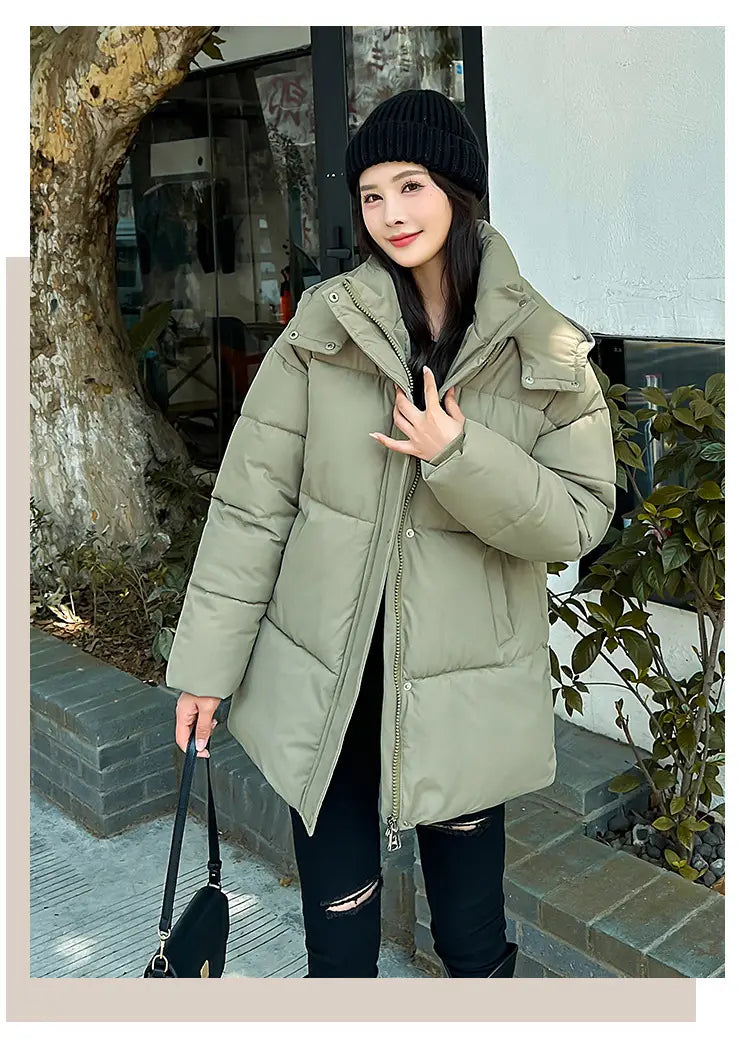 Women’s Mid-length Thickened Minority Fashion Temperament Cotton-padded Jacket