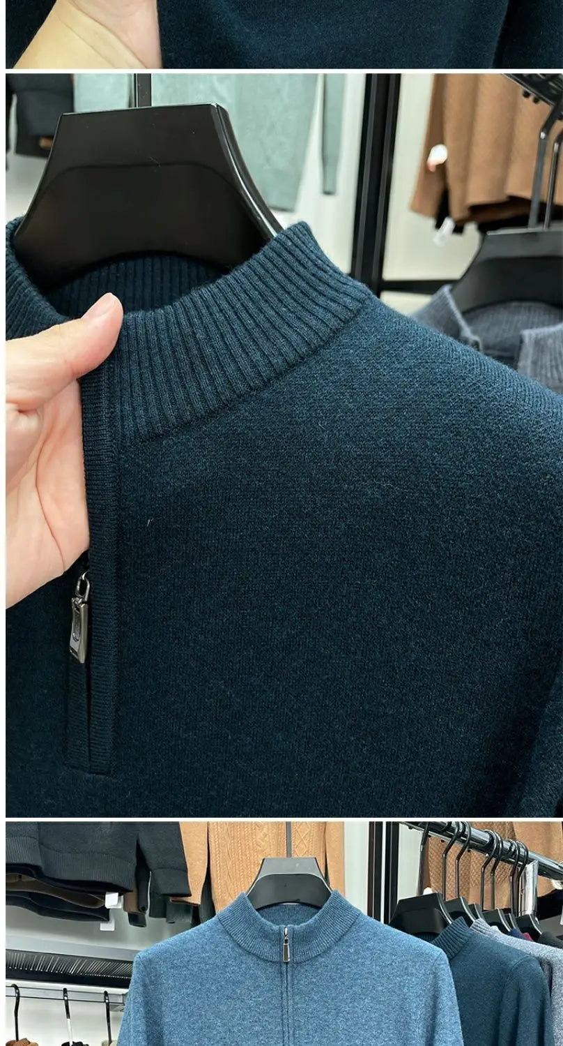 Casual Half Zipper Thermal Knitwear Coat