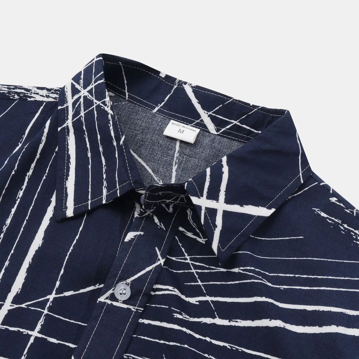 Men’s Shirt Short Sleeve Lapel Check Print