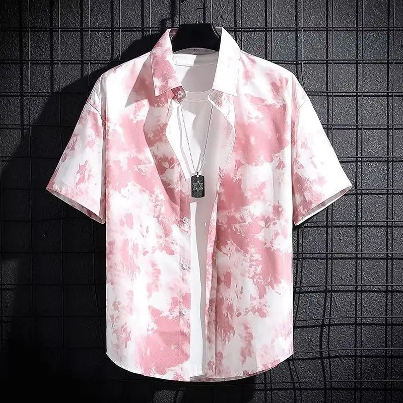 Men’s Ice Silk Breathable Summer High-end Printed Shirt