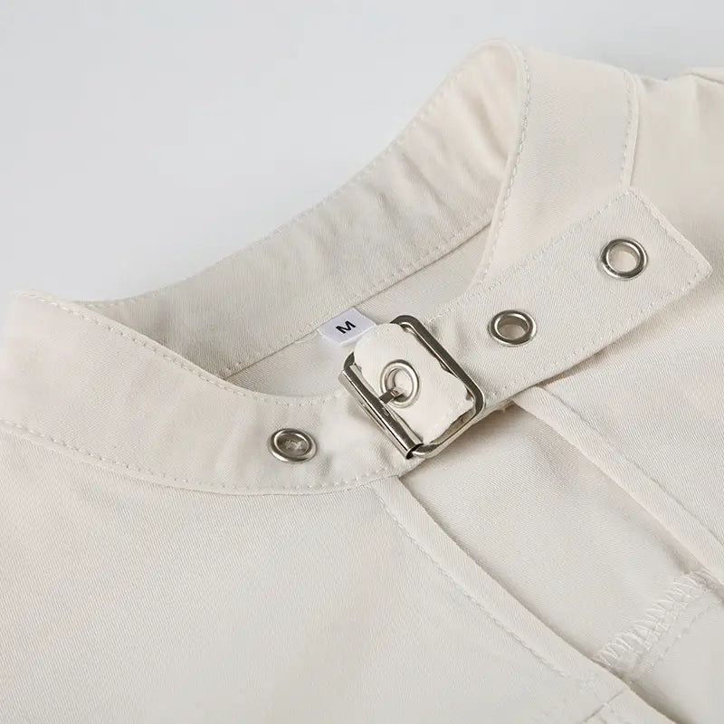 European And American Hot Girl Fan Solid Color Jacket Small Stand Collar