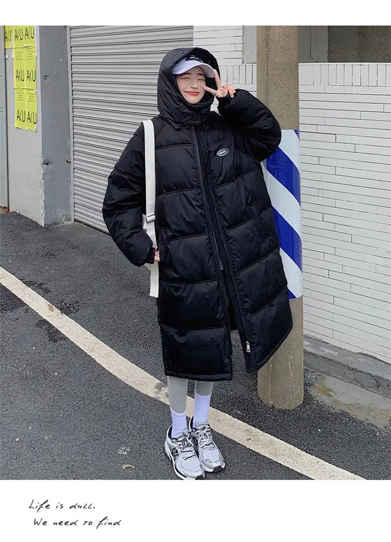 Women’s Mid-length Loose Overknee Thickened Cotton Padded Coat