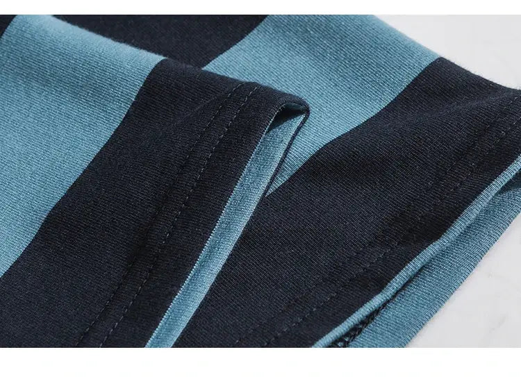 New Striped Short Sleeve Retro Striped Men