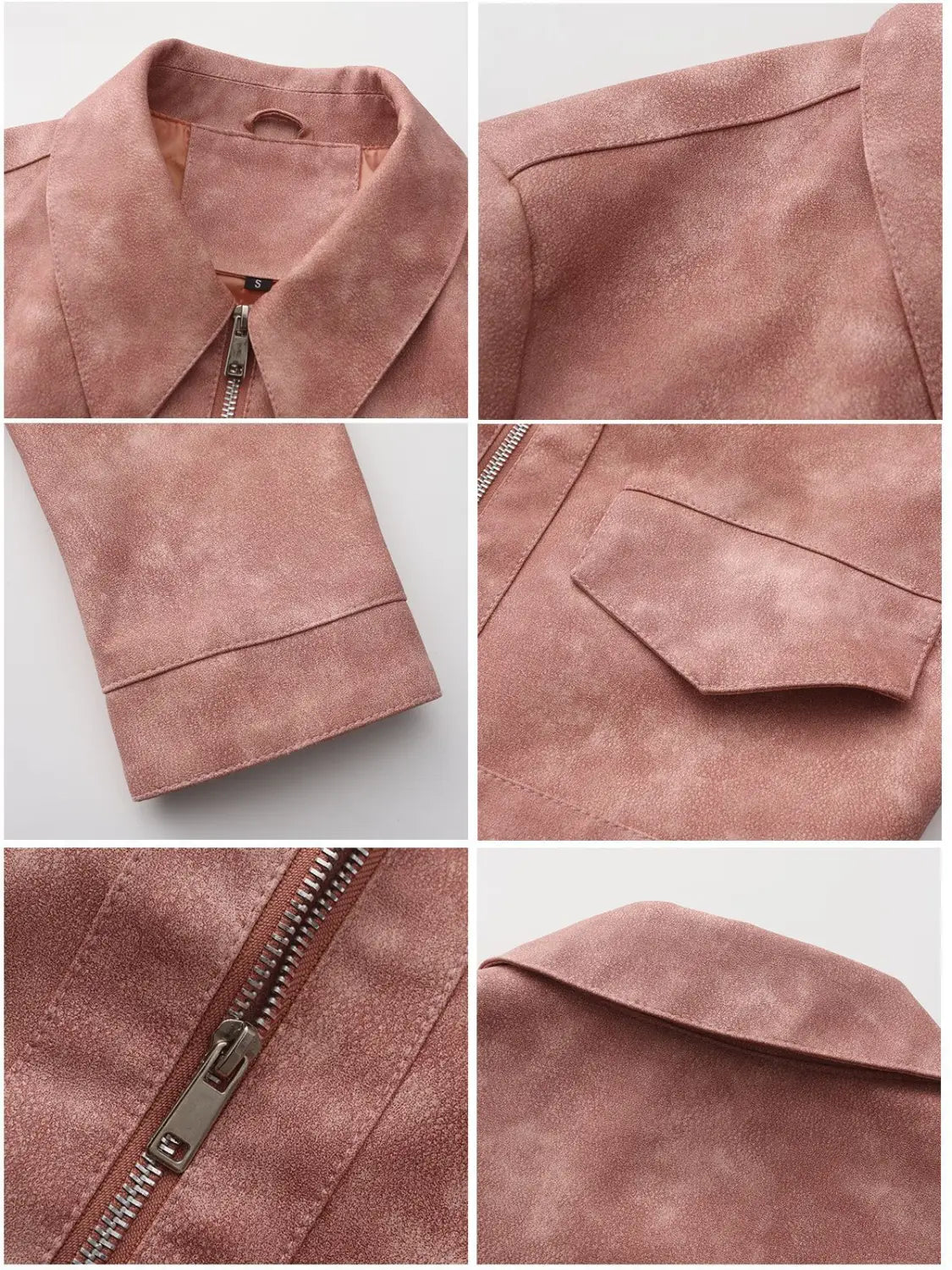 Women’s Long-sleeved Fashionable Faux Leather Jacket