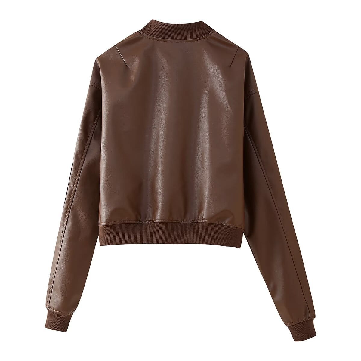 Short Jacket Fried Street Leather Clothing With Stand Collar Coat