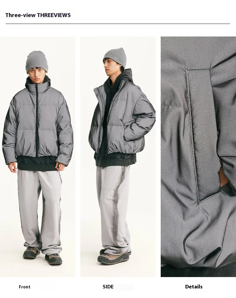 Mechanical Style Winter Down Jacket Women’s White Duck Down Thickened Reflective Coat