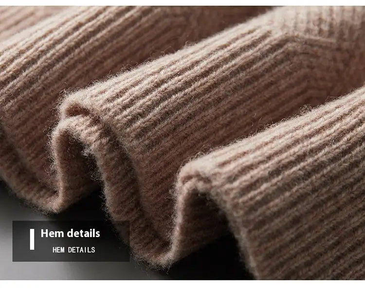 Woolen Sweater Men’s Half Turtleneck Thickened Sweater Casual