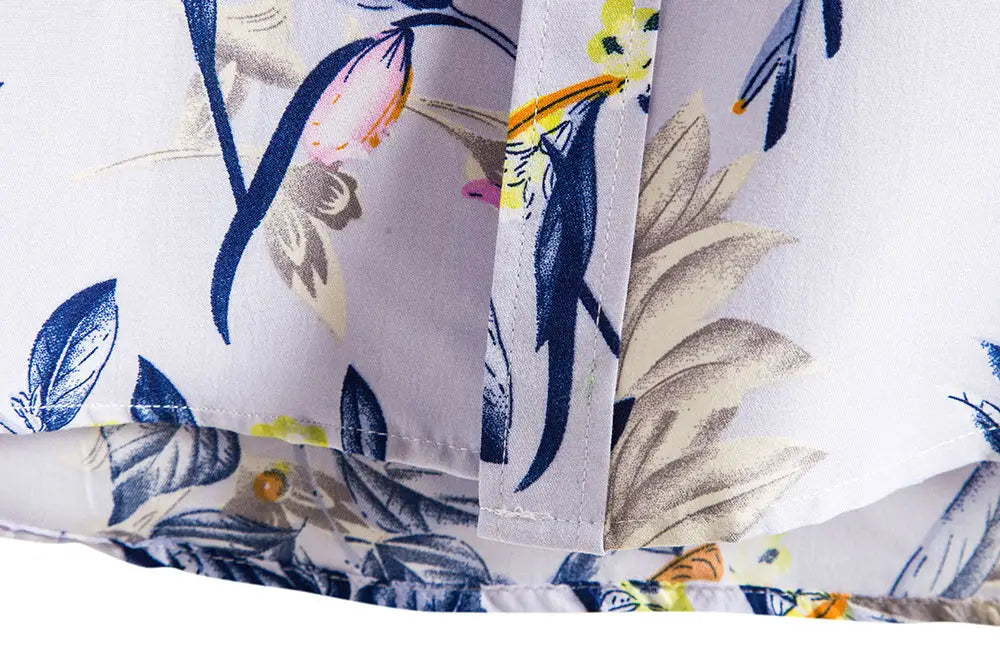 Men’s Short-sleeved Casual Holiday Floral Shirt