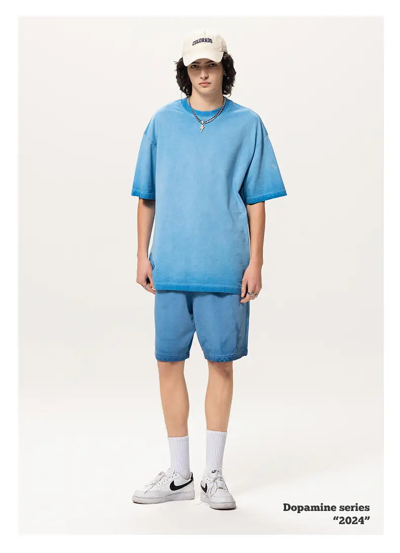 Street Dopamine Pure Cotton Washed Old Short Sleeve